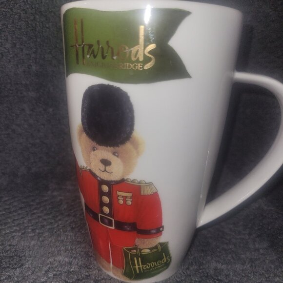 Harrods Knightsbridge Mug, Teddy Bear in uniform on both sides Tall 6" - Picture 2 of 8
